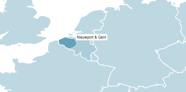 Karta över Nieuwpoort & Gent