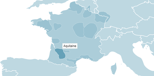 karta &ouml;ver Aquitaine